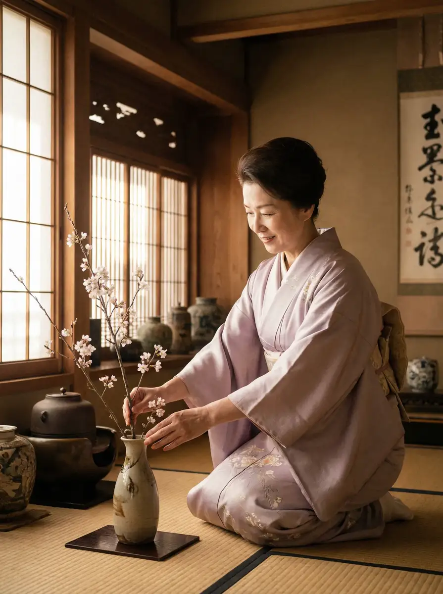 一位优雅的 佐山爱-最新写真写真|高清写真在线|免费阅读 在和室中插花